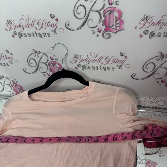 Lululemon long sleeve stretchy pink top logo on back soft buttery workout yoga - Picture 5 of 9